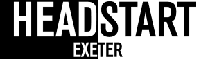 Logo of HeadStart Exeter, a hairdressing salon in Exeter, featuring bold typography.