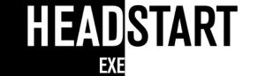 Logo of HeadStart Exeter featuring the words 'HEADSTART' and 'EXETER' in a stylized font.
